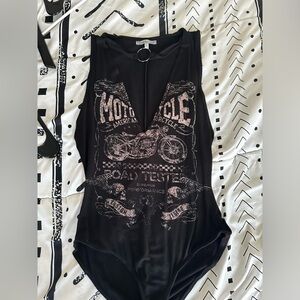 Sexy deep-V bodysuit